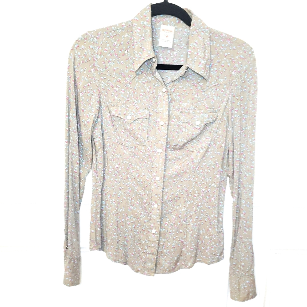 TRUE RELIGION Western Floral Long Sleeve Top